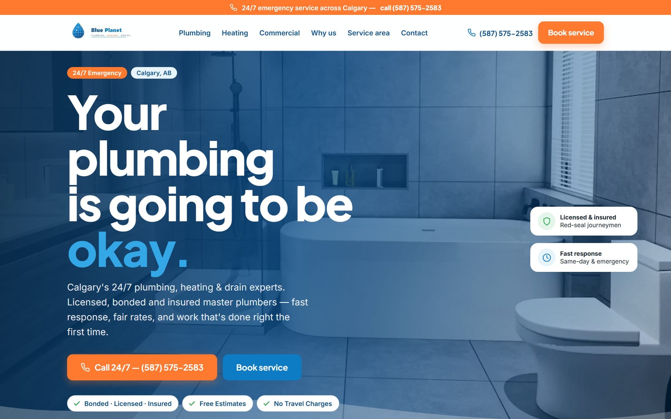 Blue Planet Plumbing, Heating & Drains — website by Aware Digital